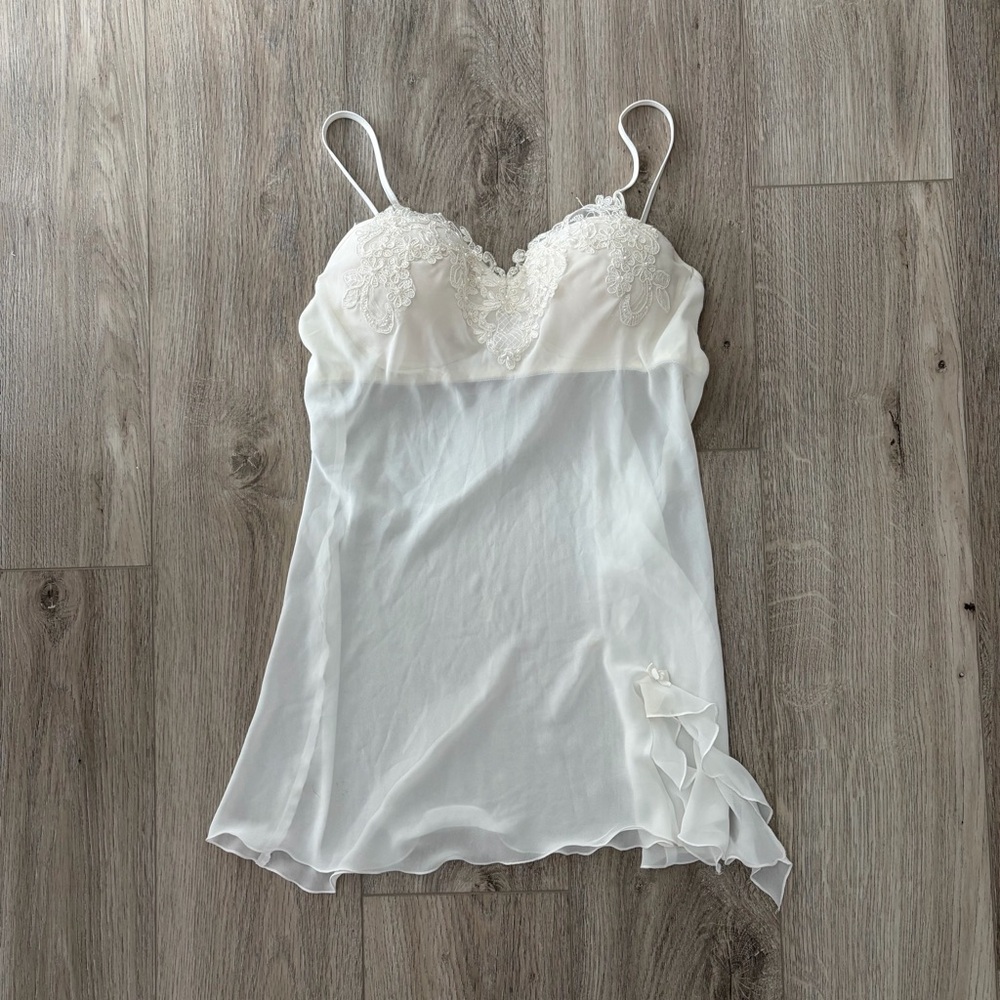 Linea Donatella White Lace Chemise Slip